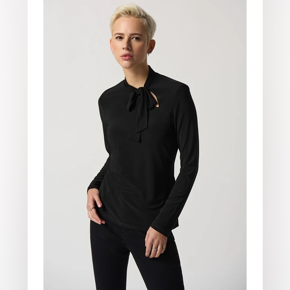 Joseph Ribkoff tie neck shirt 4